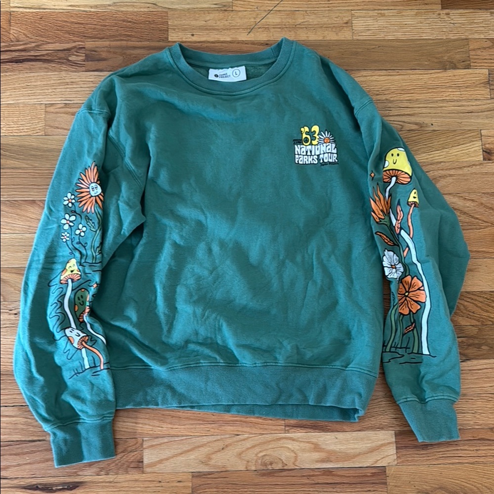 FLASH SALE Parks Project National Park mushroom and flower sweatshirt size large